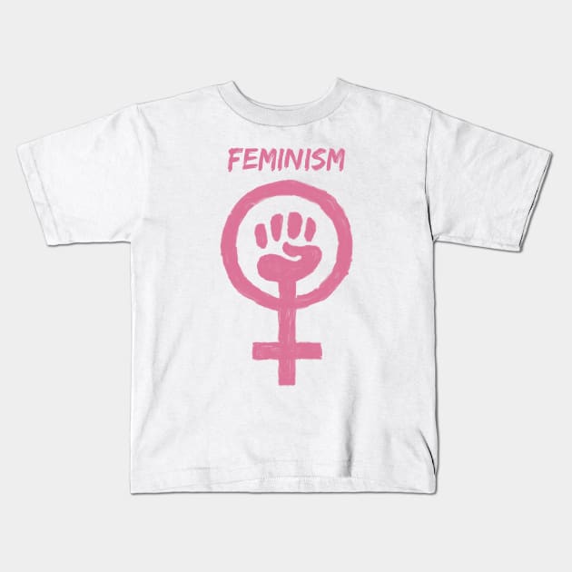FEMINISM IN OIL Kids T-Shirt by jcnenm